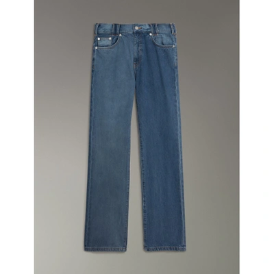 Shop Burberry Straight Fit Two-tone Jeans In Indigo