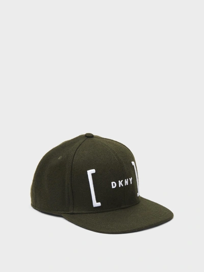 Shop Donna Karan Bar Logo Snapback Hat In Army