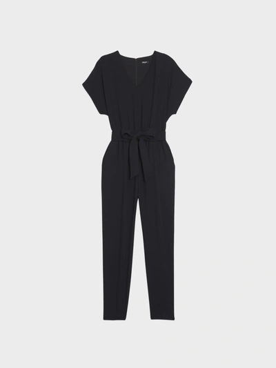 Shop Donna Karan Drop Shoulder Jumpsuit In Black
