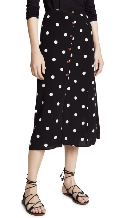 Shop Free People Retro Love Midi Skirt In Black & White Combo