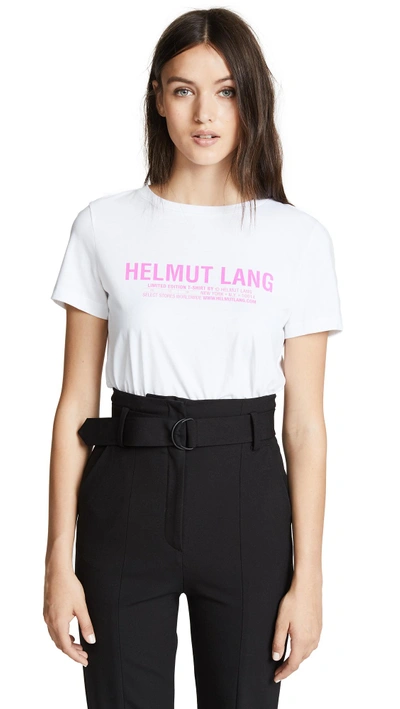 Shop Helmut Lang Logo Tee In White/gum