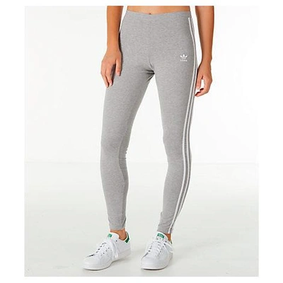 Shop Adidas Originals Women's Originals Trefoil 3-stripes Leggings, Grey