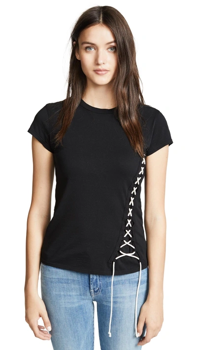 Shop Pam & Gela Corset Tee In Black With Natural