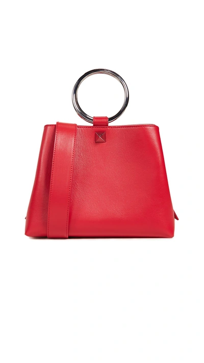 Shop Salar Polly Ring Handle Bag In Poppy