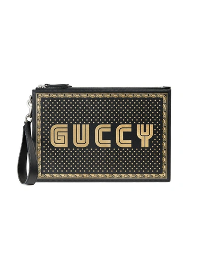 Shop Gucci Guccy Leather Pouch