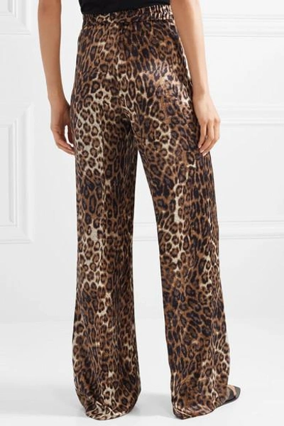 Shop Nili Lotan Vivianna Leopard-print Silk-satin Wide-leg Pants In Leopard Print
