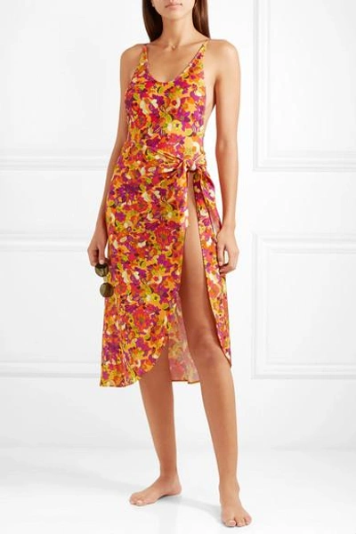 Shop Adriana Degreas Printed Pareo In Yellow