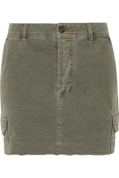 Shop James Perse Stretch-cotton Mini Skirt In Gray
