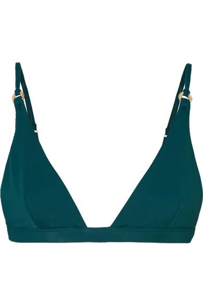 Shop Fella Jay Gatsby Triangle Bikini Top In Emerald