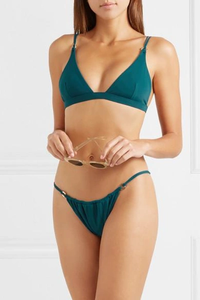 Shop Fella Jay Gatsby Triangle Bikini Top In Emerald