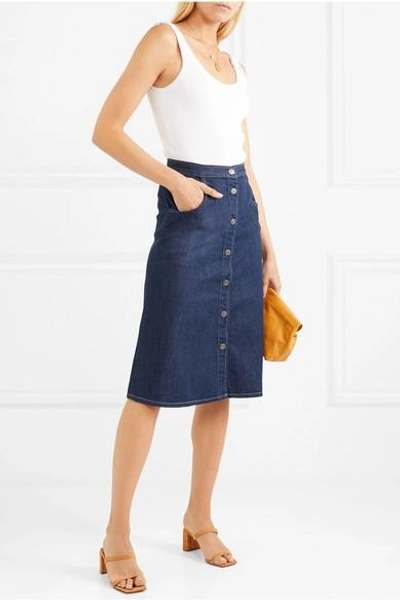 Shop M.i.h. Jeans Callcott Organic Denim Skirt In Dark Denim