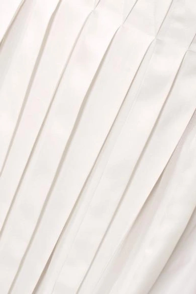 Shop 3.1 Phillip Lim / フィリップ リム Pleated Satin And Cotton-poplin Midi Skirt In White