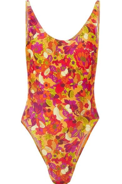 Shop Adriana Degreas Printed Swimsuit In Yellow