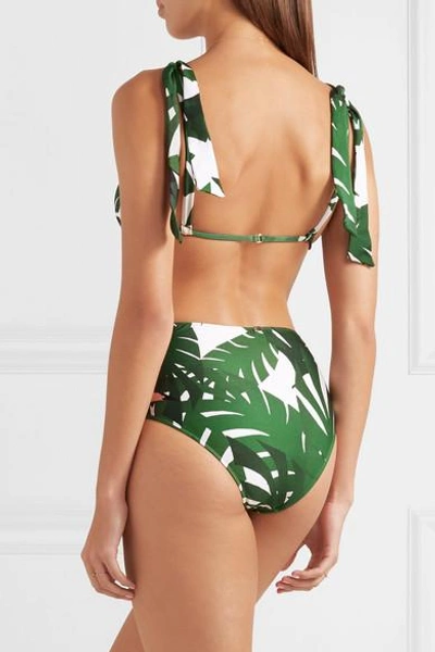 Shop Adriana Degreas Printed Triangle Bikini In Green