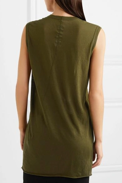 Shop Rick Owens Cotton-jersey Tank In Army Green