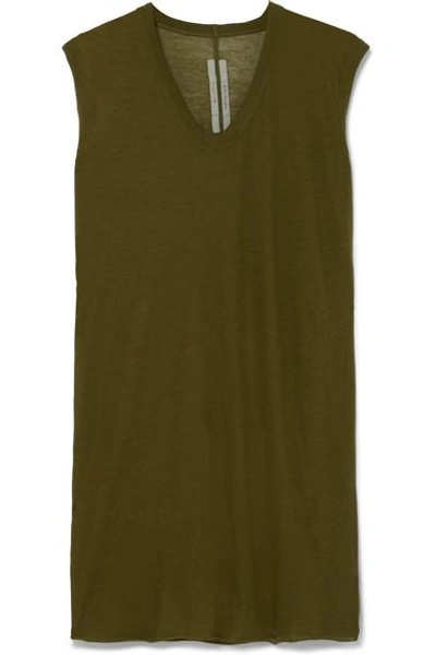 Shop Rick Owens Cotton-jersey Tank In Army Green