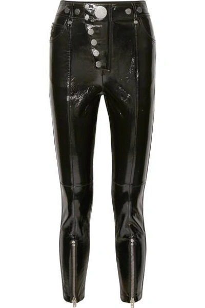 Shop Alexander Wang Glossed-leather Skinny Pants In Black