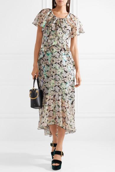 bloom chiffon midi dress