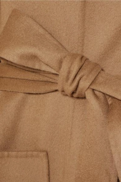 Shop Loewe Oversized Belted Wool And Cashmere-blend Coat In Camel