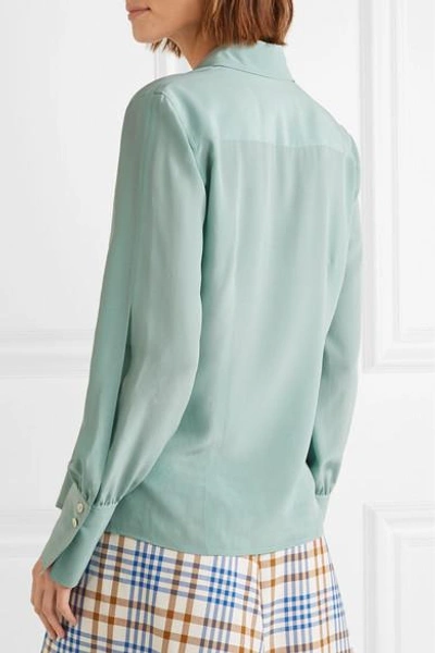 Shop Victoria Beckham Silk Crepe De Chine Shirt In Jade