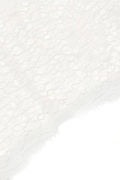 Shop La Perla Topaz Metallic Stretch-leavers Lace And Jersey Briefs In White