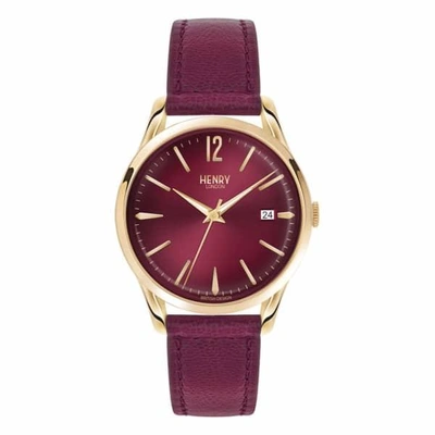 Shop Henry London Ladies 39mm Holborn Leather Watch