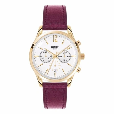 Shop Henry London Ladies 39mm Holborn Chronograph Leather Watch
