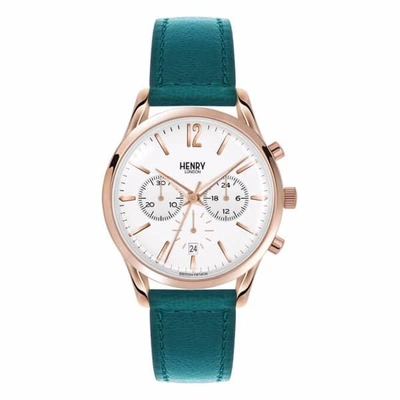 Shop Henry London Ladies 39mm Stratford Chronograph Leather Watch