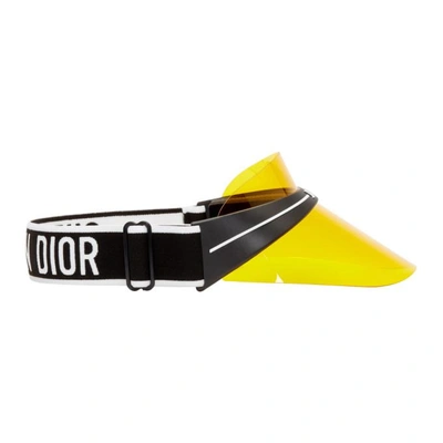 Shop Dior Yellow Club1 Visor In 0otl Blk/ye