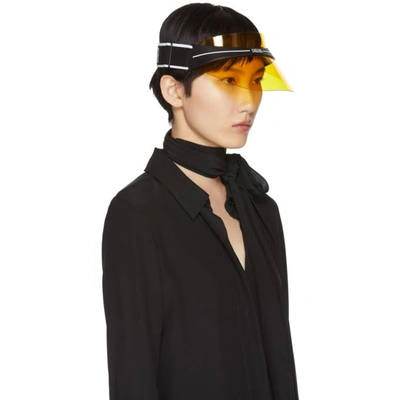 Shop Dior Yellow Club1 Visor In 0otl Blk/ye