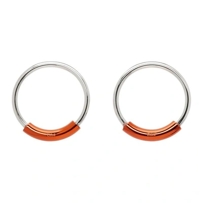 Shop Chloé Chloe Silver And Orange Reese Earrings In 80h Goldeno