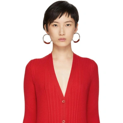 Shop Chloé Chloe Silver And Orange Reese Earrings In 80h Goldeno