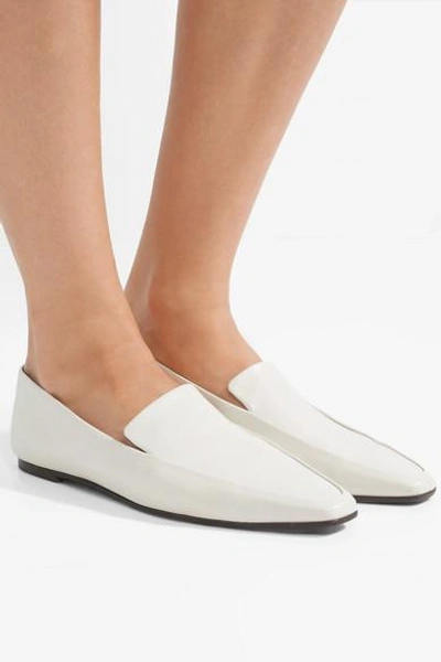 Shop The Row Minimal Leather Loafers In White