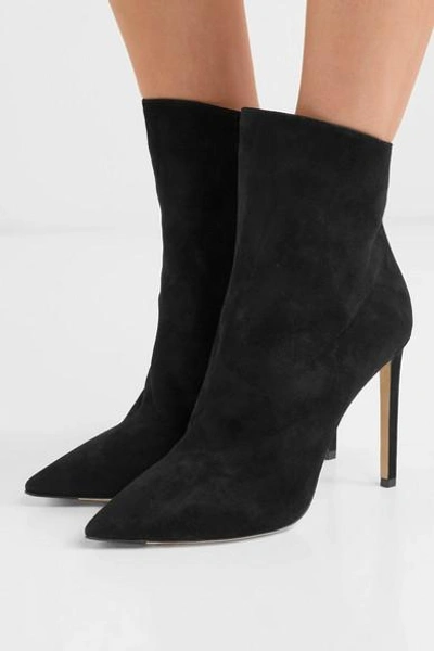 Shop Jimmy Choo Helaine 100 Suede Ankle Boots In Black