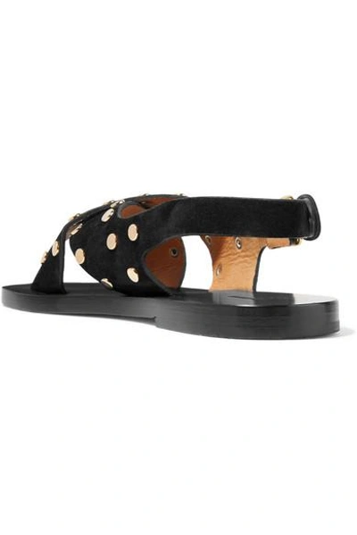 Shop Isabel Marant Jane Studded Suede Sandals In Black