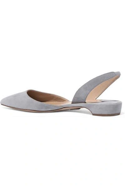 Shop Paul Andrew Rhea Suede Point-toe Flats In Anthracite