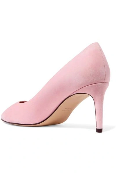 Shop Stuart Weitzman Leigh Suede Pumps In Pastel Pink