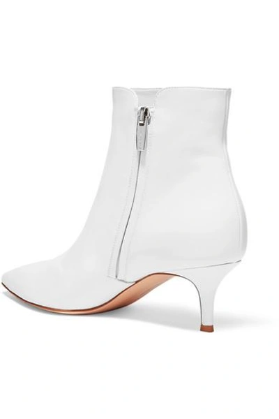 Shop Gianvito Rossi Levy 55 Leather Ankle Boots In White
