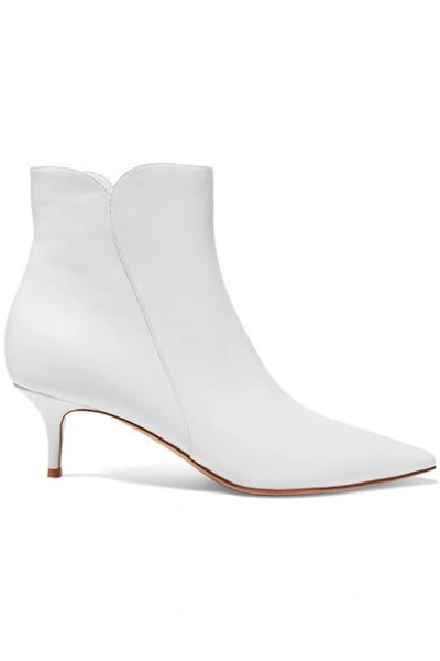 Shop Gianvito Rossi Levy 55 Leather Ankle Boots In White