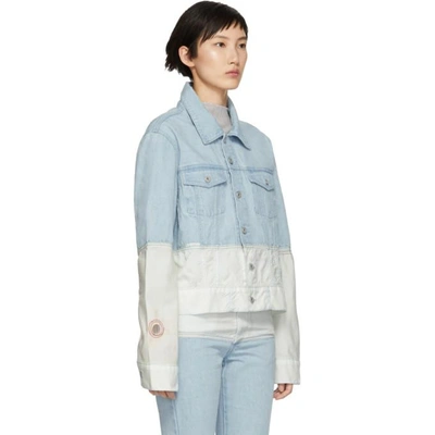 Shop Kanghyuk Blue And Off-white Airbag Denim Jacket In Skybl/ofwht