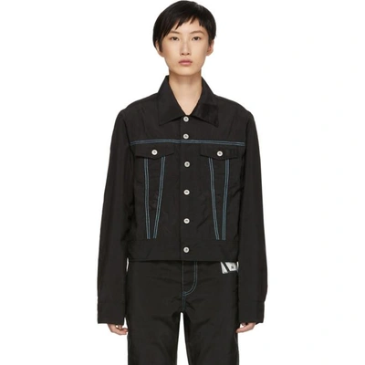 Shop Kanghyuk Black Nylon Airbag Jacket In Black/skybl