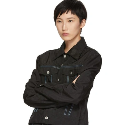 Shop Kanghyuk Black Nylon Airbag Jacket In Black/skybl