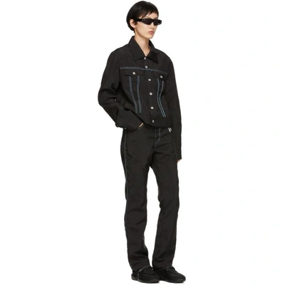 Shop Kanghyuk Black Nylon Airbag Jacket In Black/skybl