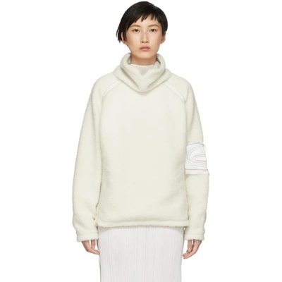 Shop Kanghyuk Off-white Faux-fur Turtleneck Sweater In Off White
