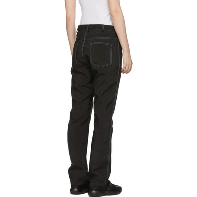 Shop Kanghyuk Black Airbag Straight Jeans In Black/skybl