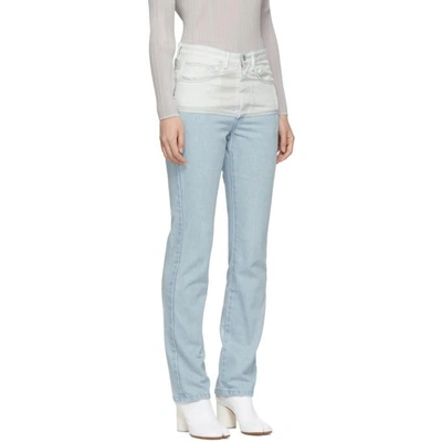 Shop Kanghyuk Blue And Off-white Airbag Jeans In Skybl/ofwht