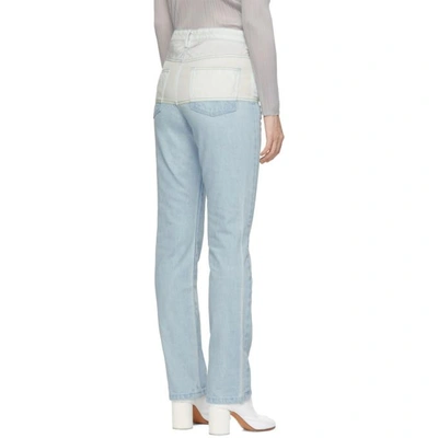 Shop Kanghyuk Blue And Off-white Airbag Jeans In Skybl/ofwht