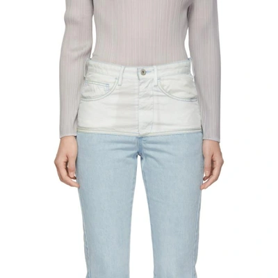 Shop Kanghyuk Blue And Off-white Airbag Jeans In Skybl/ofwht