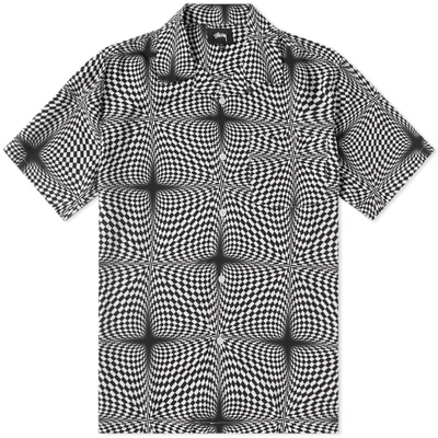 Stussy Camp-collar Printed Woven Shirt - Gray In White | ModeSens