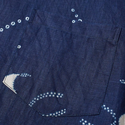 Shop Blue Blue Japan Short Sleeve Indigo Dyed Swallow Shirt
